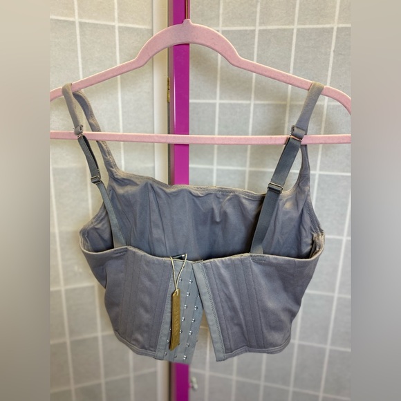 NWT SKIMS COTTON CORSETS Cotton Corset Bustier in gray - Picture 4 of 9